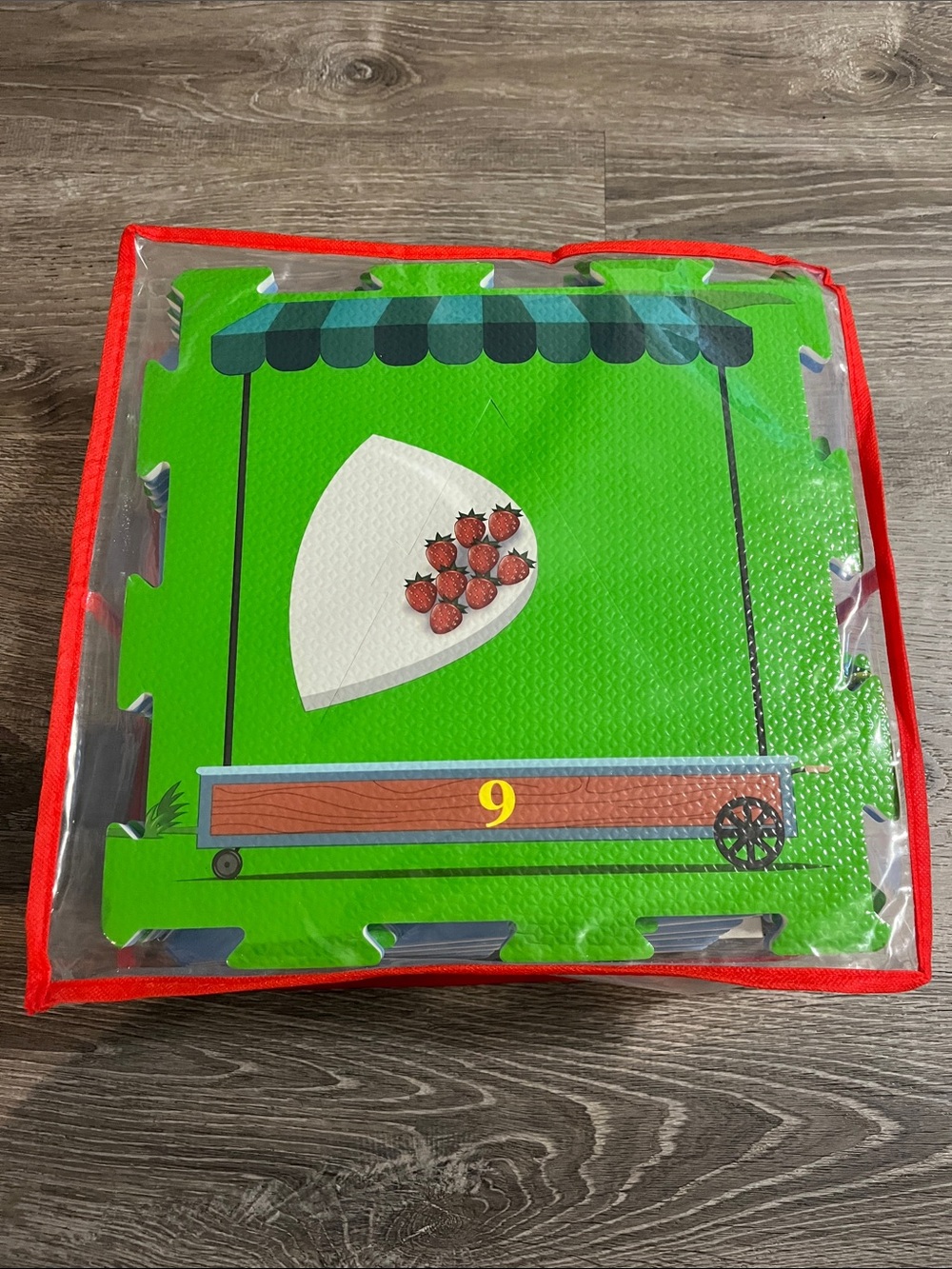 Green Numbered Play Foam Puzzle Mat - Number 9